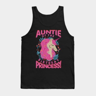 Auntie of the Birthday Princess Unicorn Tank Top